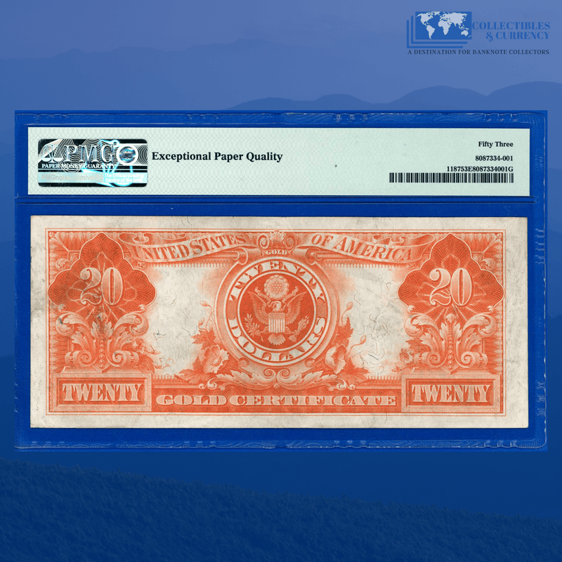 Fr.1187 1922 $20 Twenty Dollars Mule Gold Certificate, PMG 53 EPQ