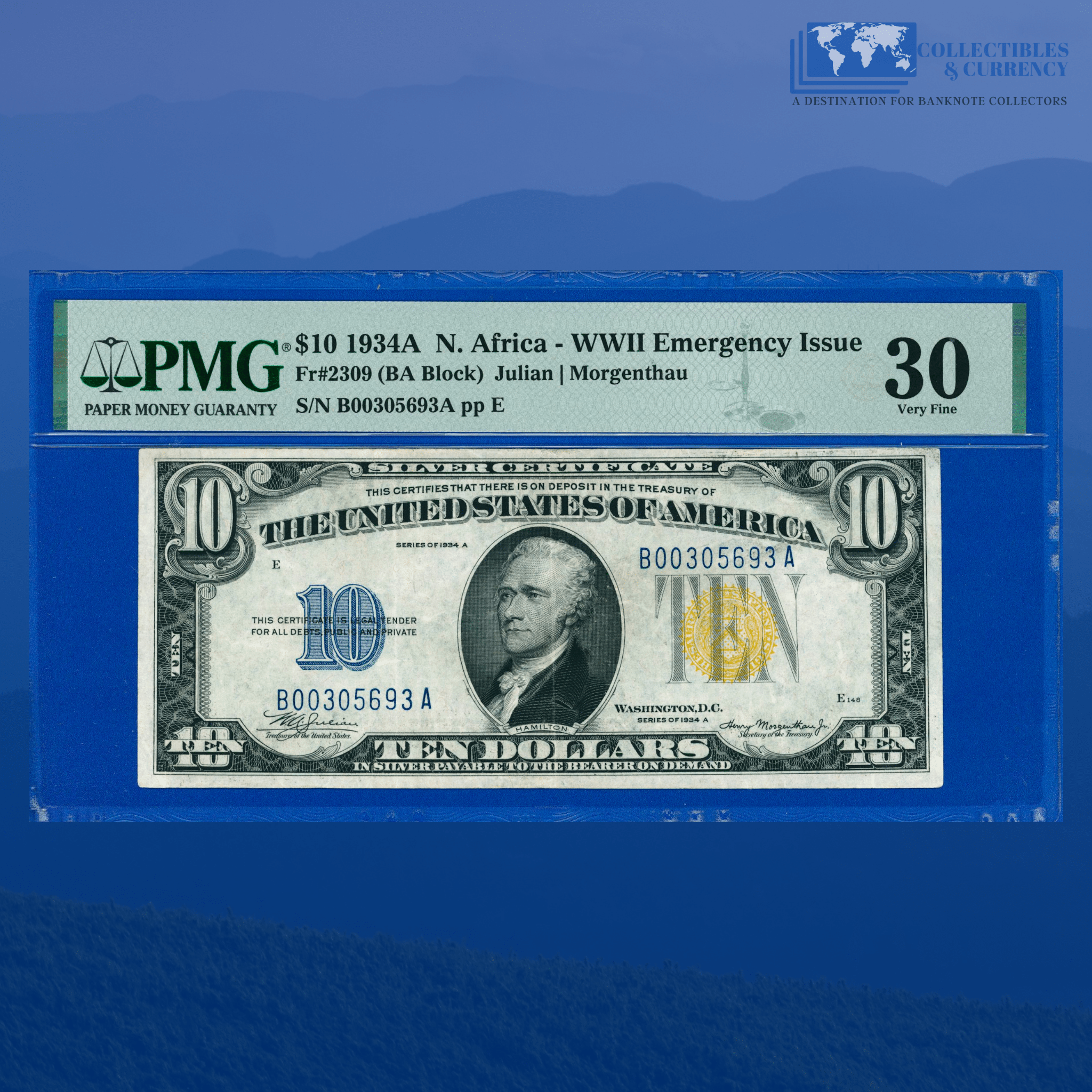 Fr.2309 1934A $10 Silver Certificate Yellow Seal 