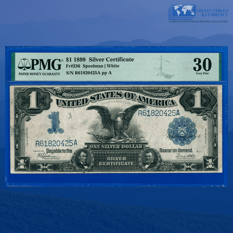 Fr.236 1899 $1 One Dollar Silver Certificate "BLACK EAGLE", PMG 30
