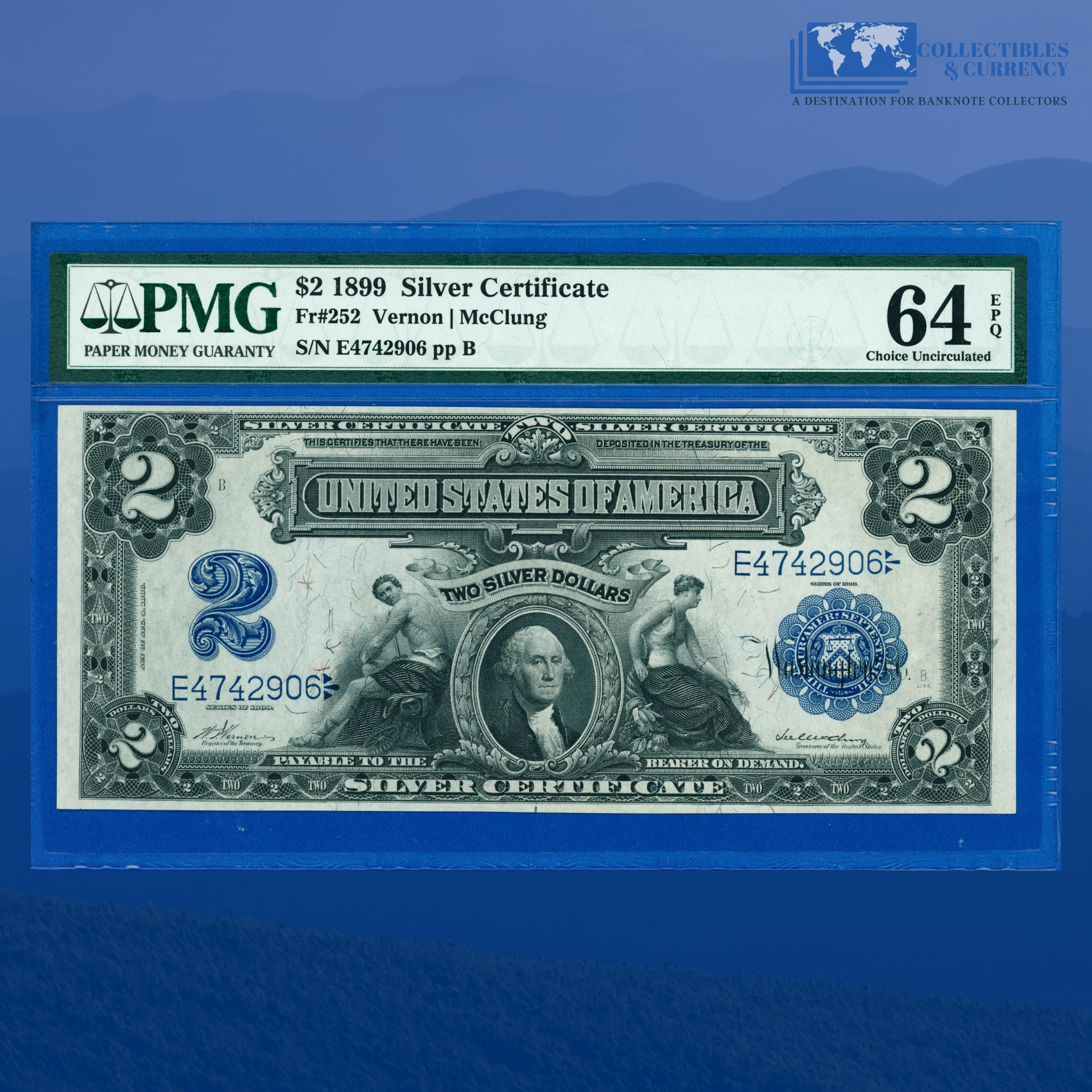 Fr.252 1899 $2 Two Dollars Silver Certificate 