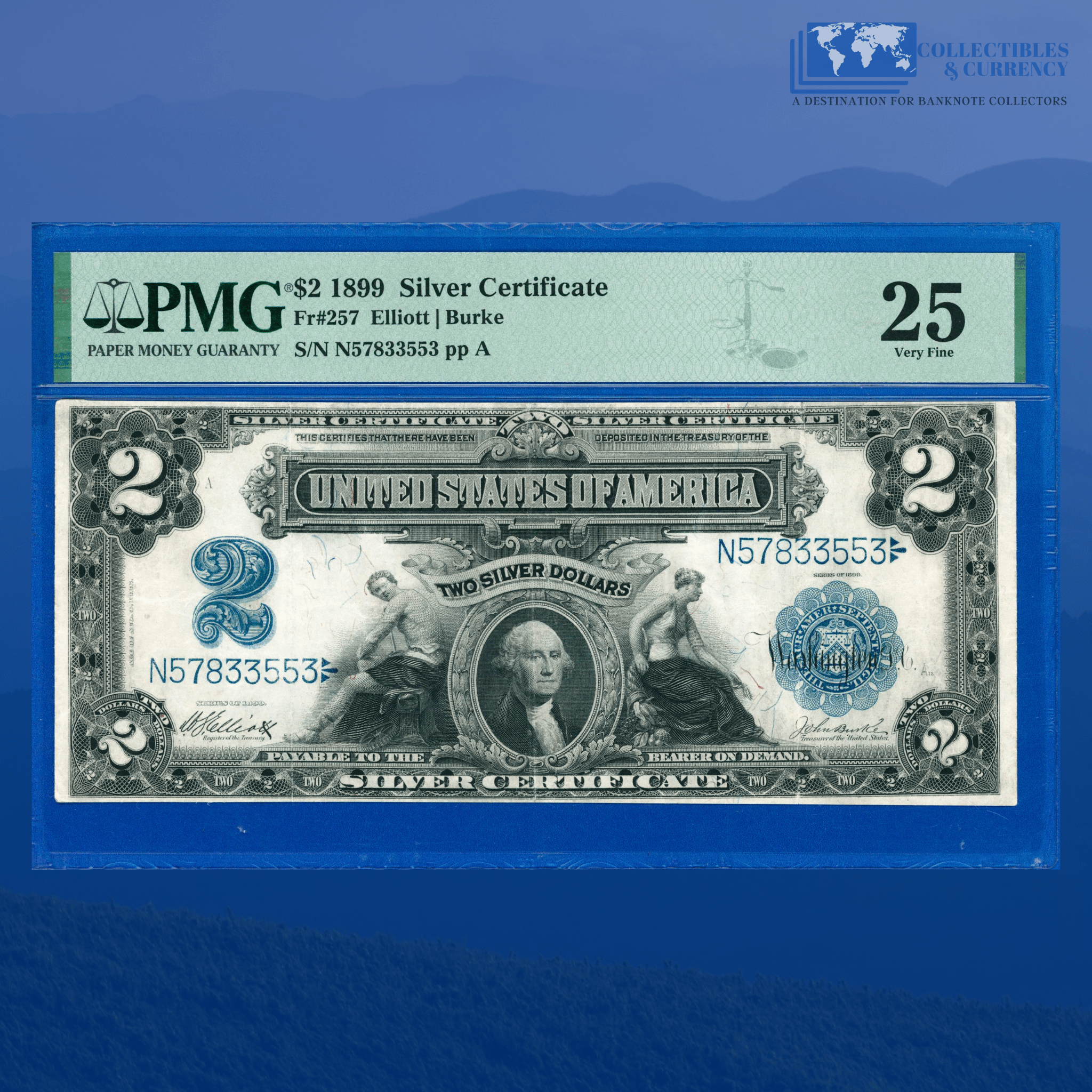 Fr.257 1899 $2 Two Dollars Silver Certificate 