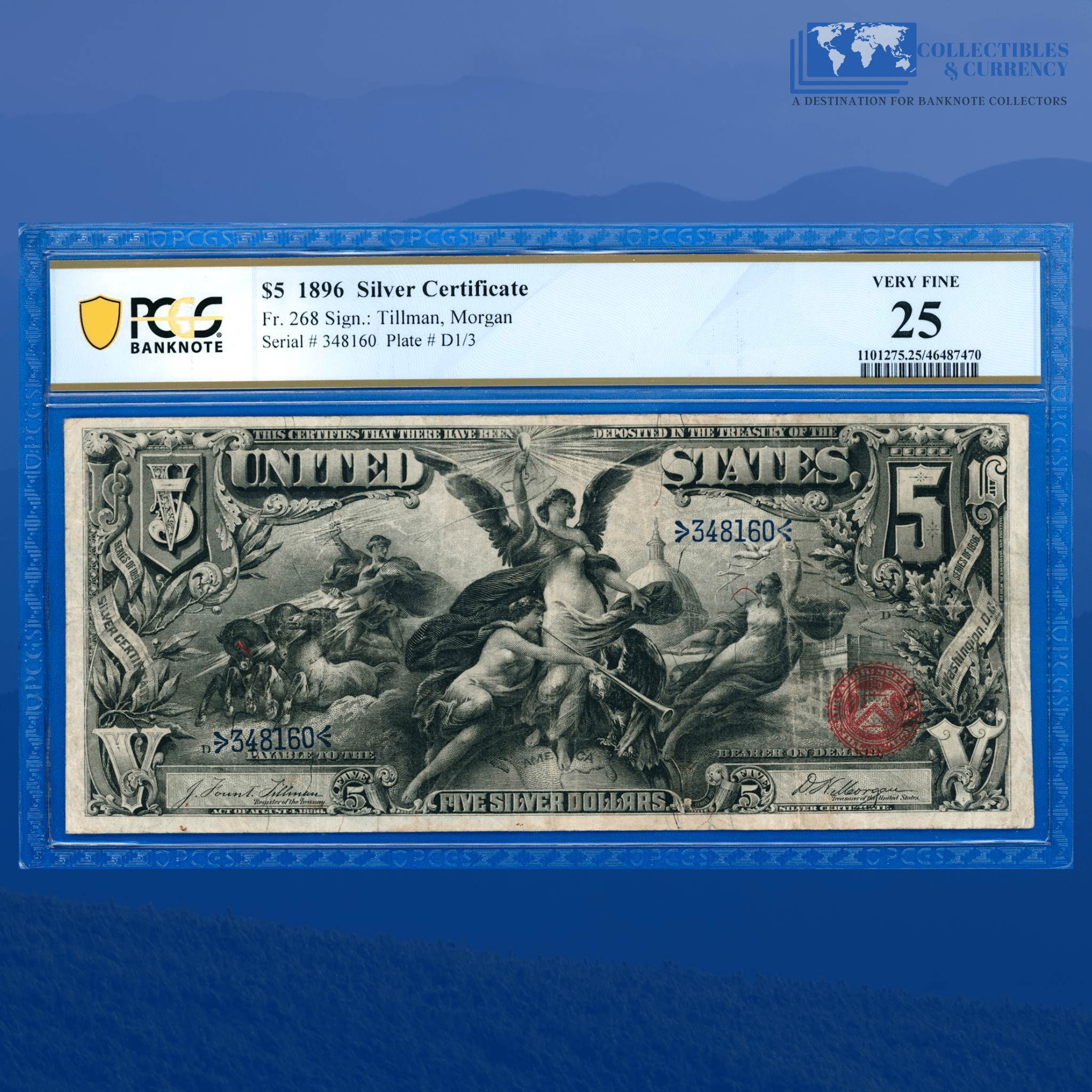 1 Dollar, Silver Certificate, United States, 1896