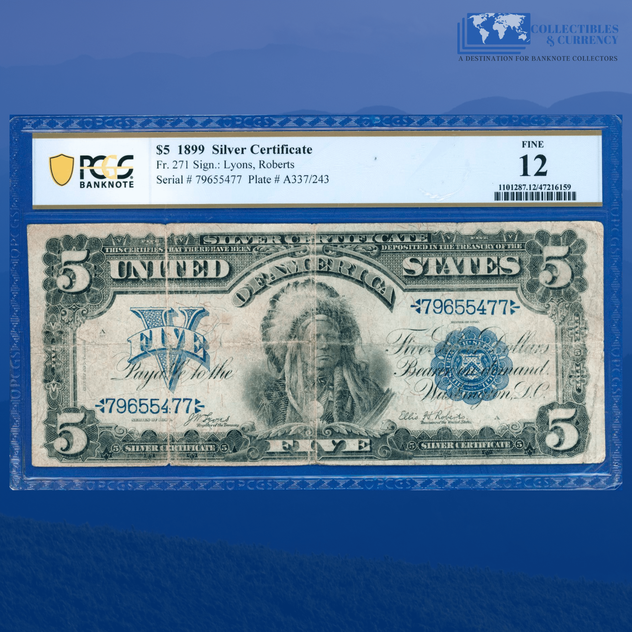 Fr.271 1899 $5 Five Dollars Silver Certificate 