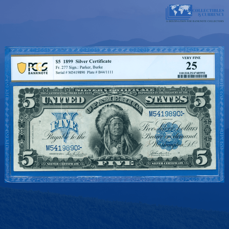 Fr.277 1899 $5 Five Dollars Silver Certificate "CHIEF NOTE", PCGS 25 Comment
