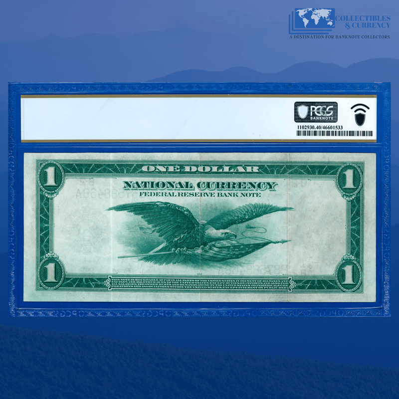 Fr.713 1918 $1 One Dollar FRBN New York "GREEN EAGLE", PCGS 40