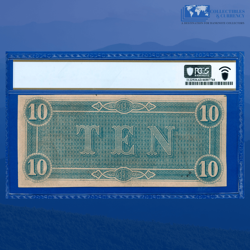 T-68 1864 $10 Confederate States Of America Currency, PF-42 9 Series, PCGS 63 PPQ