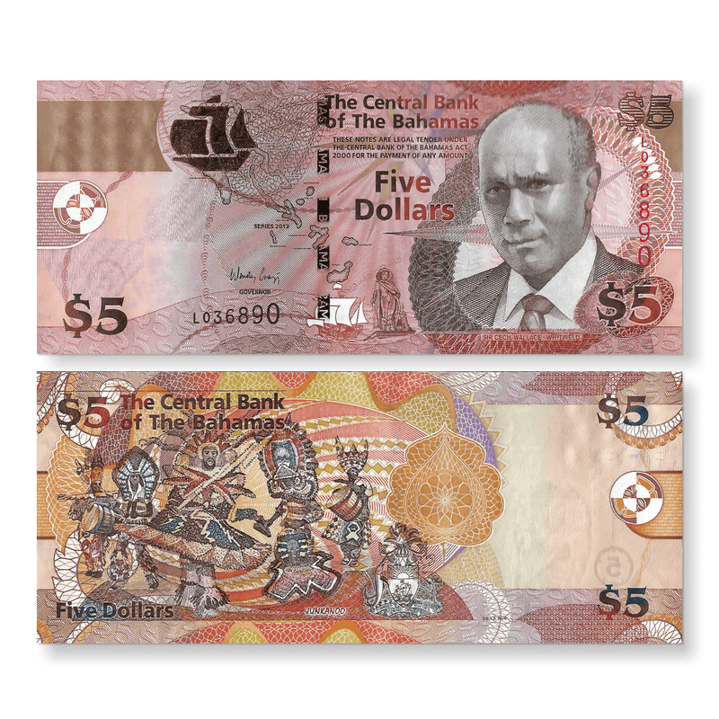 Bahamas Banknote / Uncirculated Bahamas 2013 5 Dollars | P-72a