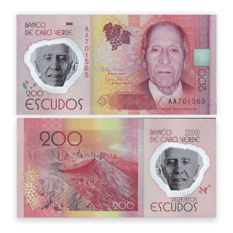 Cape Verde Banknotes / Uncirculated Cape Verde Set 5 Pcs 2014/2021 200-500-1000-2000-5000 Escudos | P-71-75