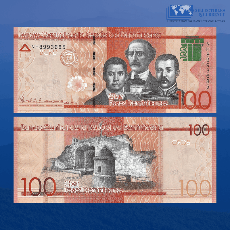 Dominica Banknotes / Uncirculated Dominican Republic Set 3 Pcs 50-100-200 Pesos 2019/2020