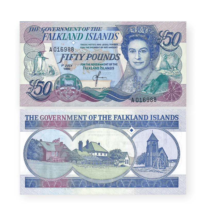 Falkland Islands Banknote / Uncirculated Falkland Islands 1990 50 Pounds | P-16