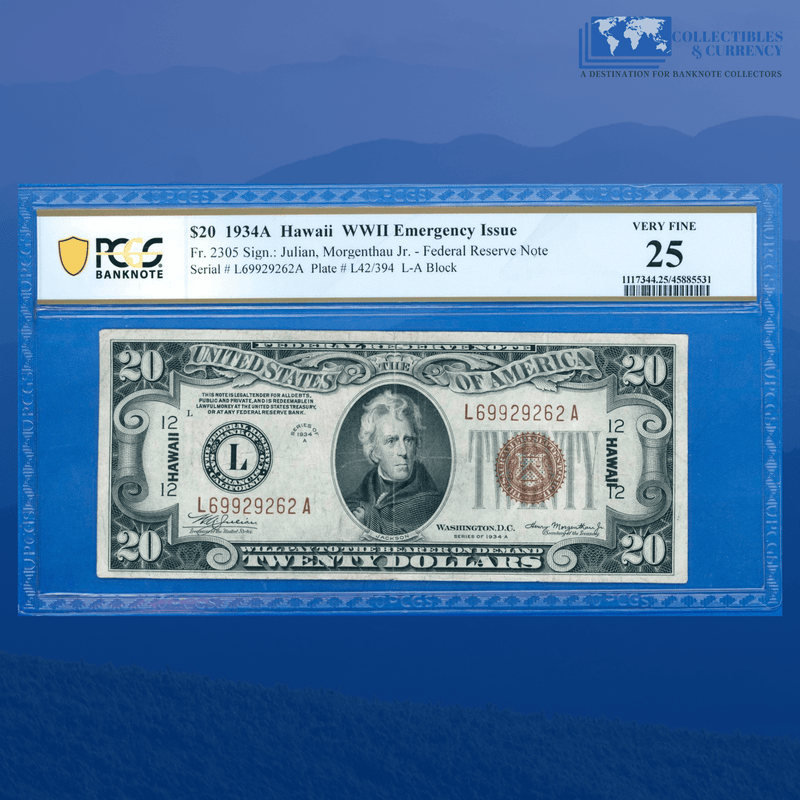 Fr.2305 1934A $20 Federal Reserve Note Brown Seal "HAWAII" - PCGS 25