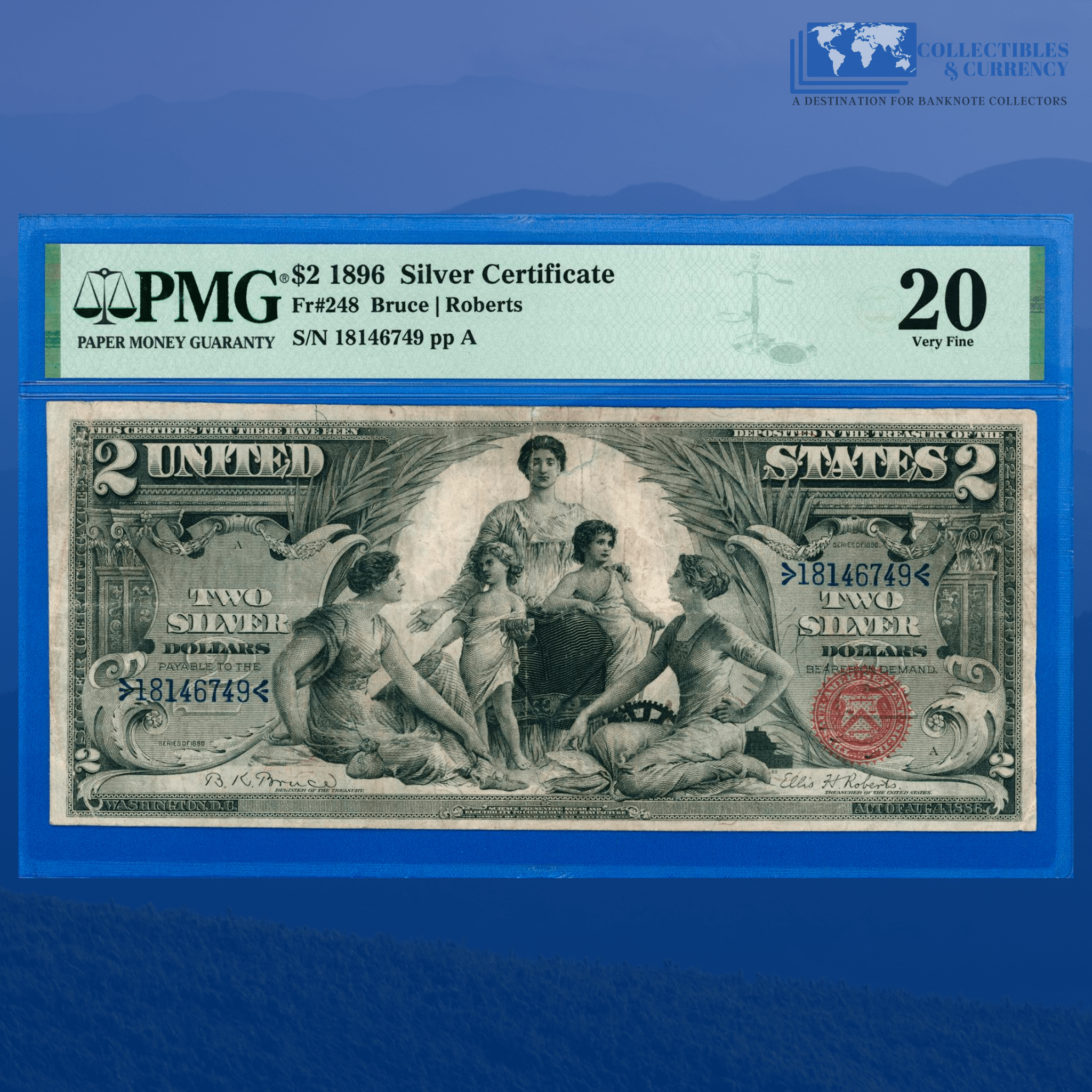 Fr.248 1896 $2 Two Dollars Silver Certificate "EDUCATIONAL NOTE", PMG