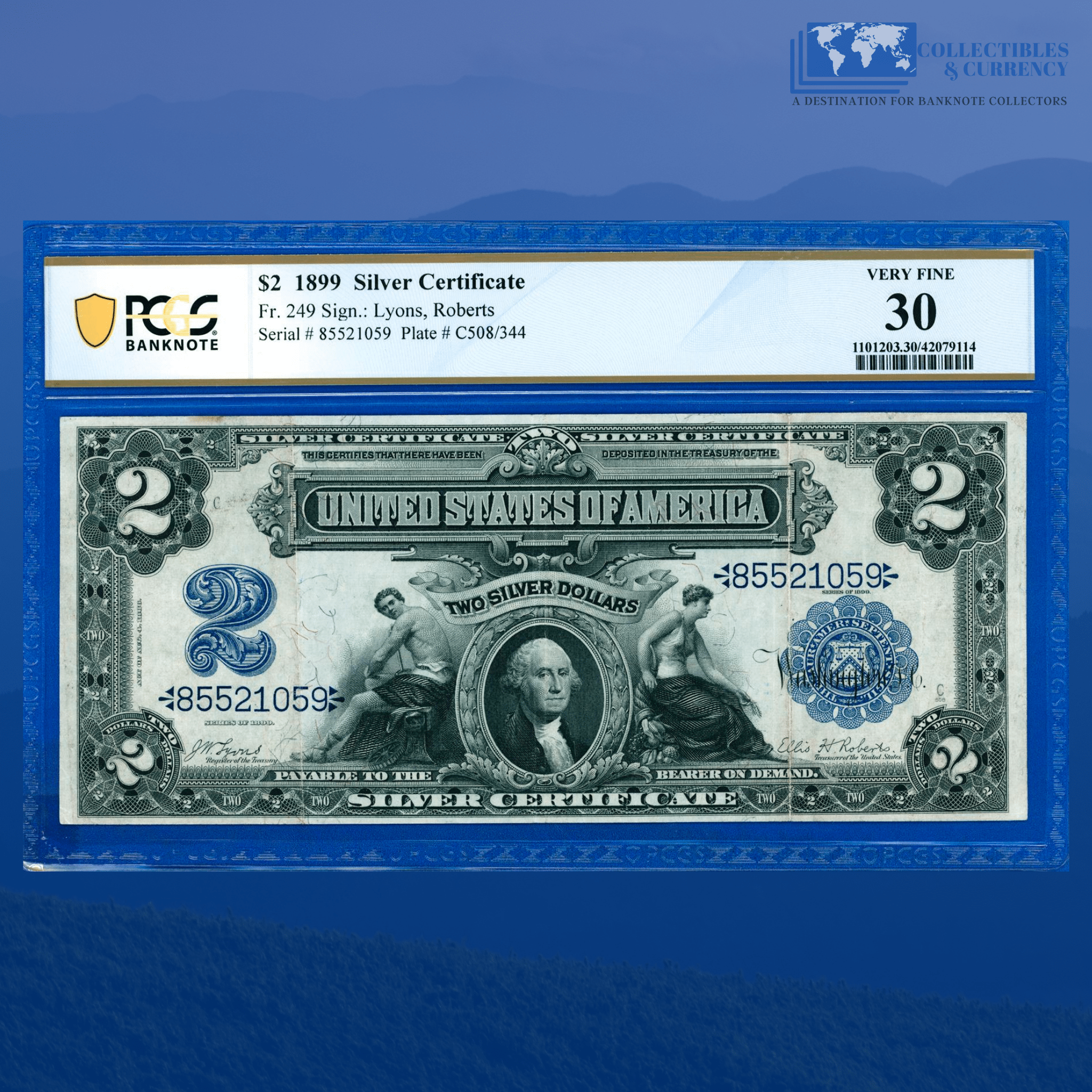 Fr.249 1899 $2 Two Dollars Silver Certificate 