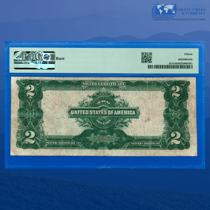 Fr.251 1899 $2 Two Dollars Silver Certificate "MINI PORTHOLE", PMG 15