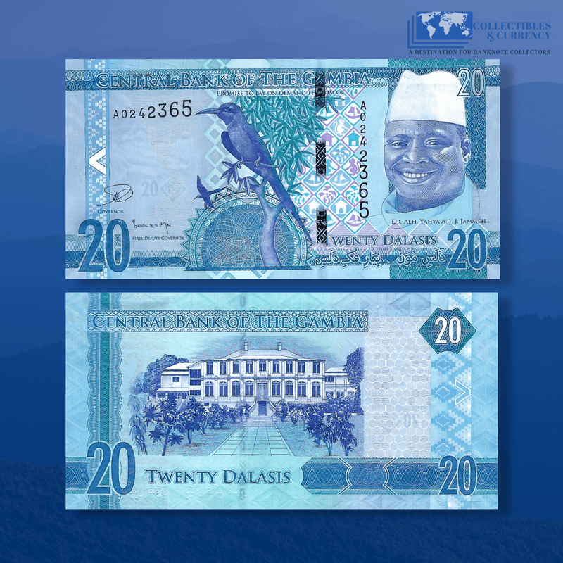 Gambia Banknotes / Uncirculated Gambia Set 6 Pcs 5-10-20-50-100-200 Dalasis | P-31-36