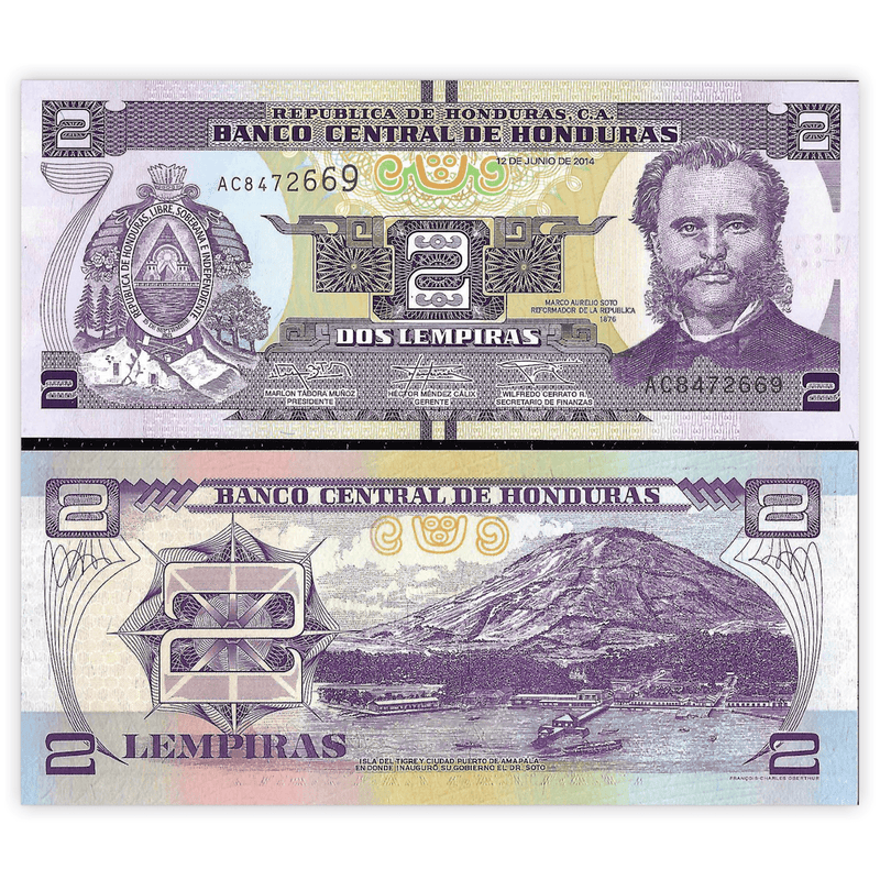 Honduras Banknotes / Uncirculated Honduras Set of 4 Pcs 1-2-5-10 Lempira