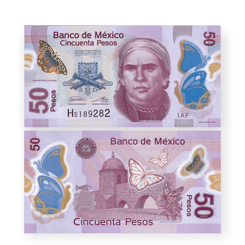 Mexico Banknote / Uncirculated Mexico 2019 50 Pesos Prefix AF | P-123a