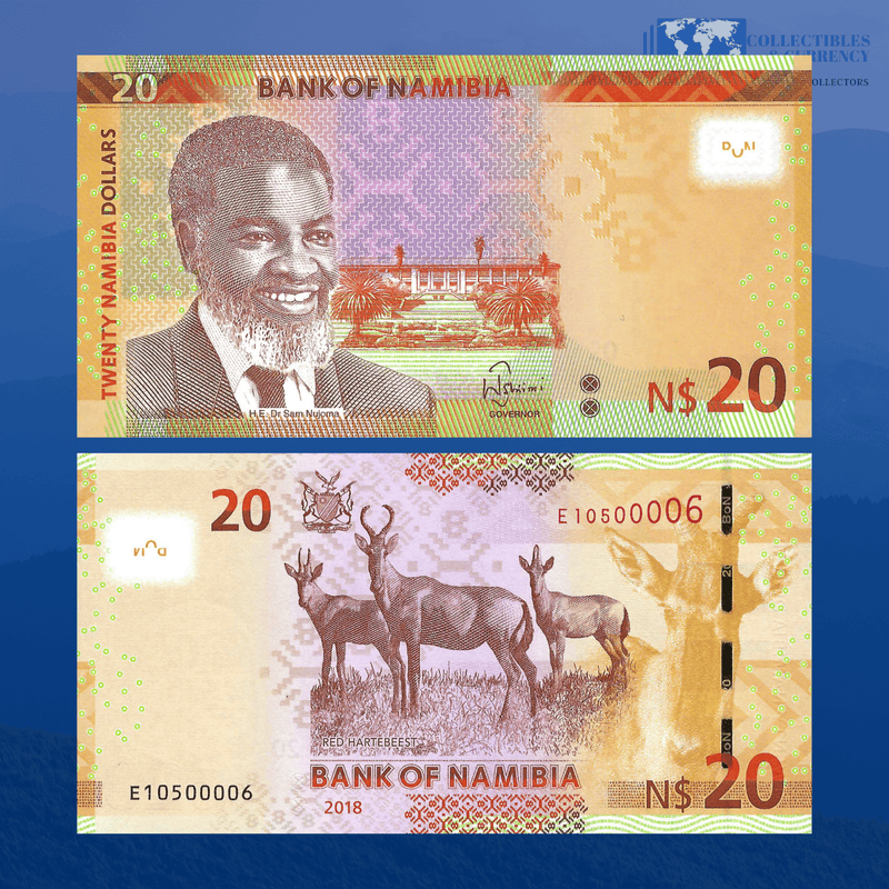 Namibia Banknotes / Uncirculated Namibia Set 6 Pcs 10-20-30-50-100-200 Dollars 2018/2021