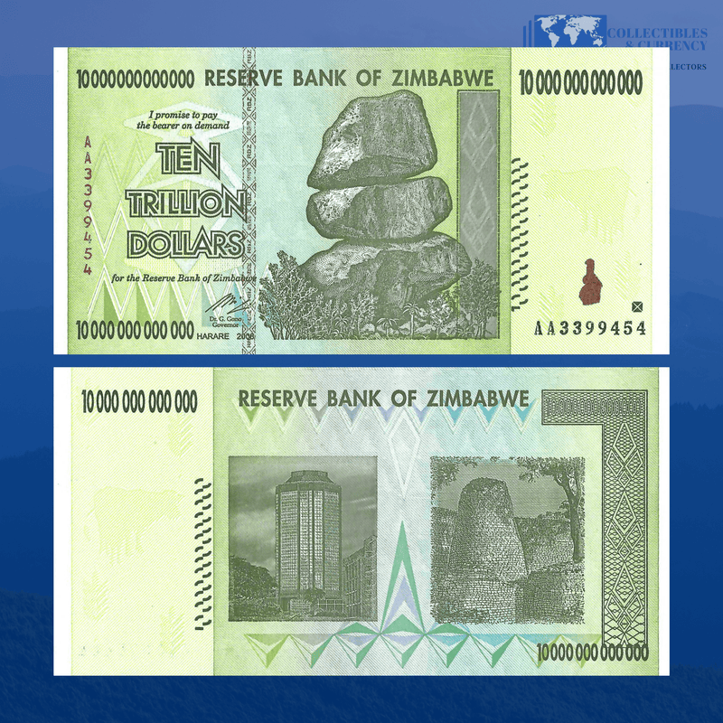 Zimbabwe Banknotes / Uncirculated Set of 4 Pcs Zimbabwe Trillion Banknotes 2008 Series AA ( Uncirculated )