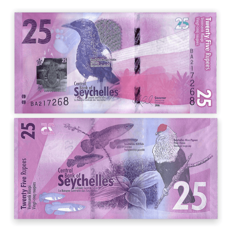 Shechelles Banknote / Uncirculated Seychelles 2016 25 Rupees | P-48