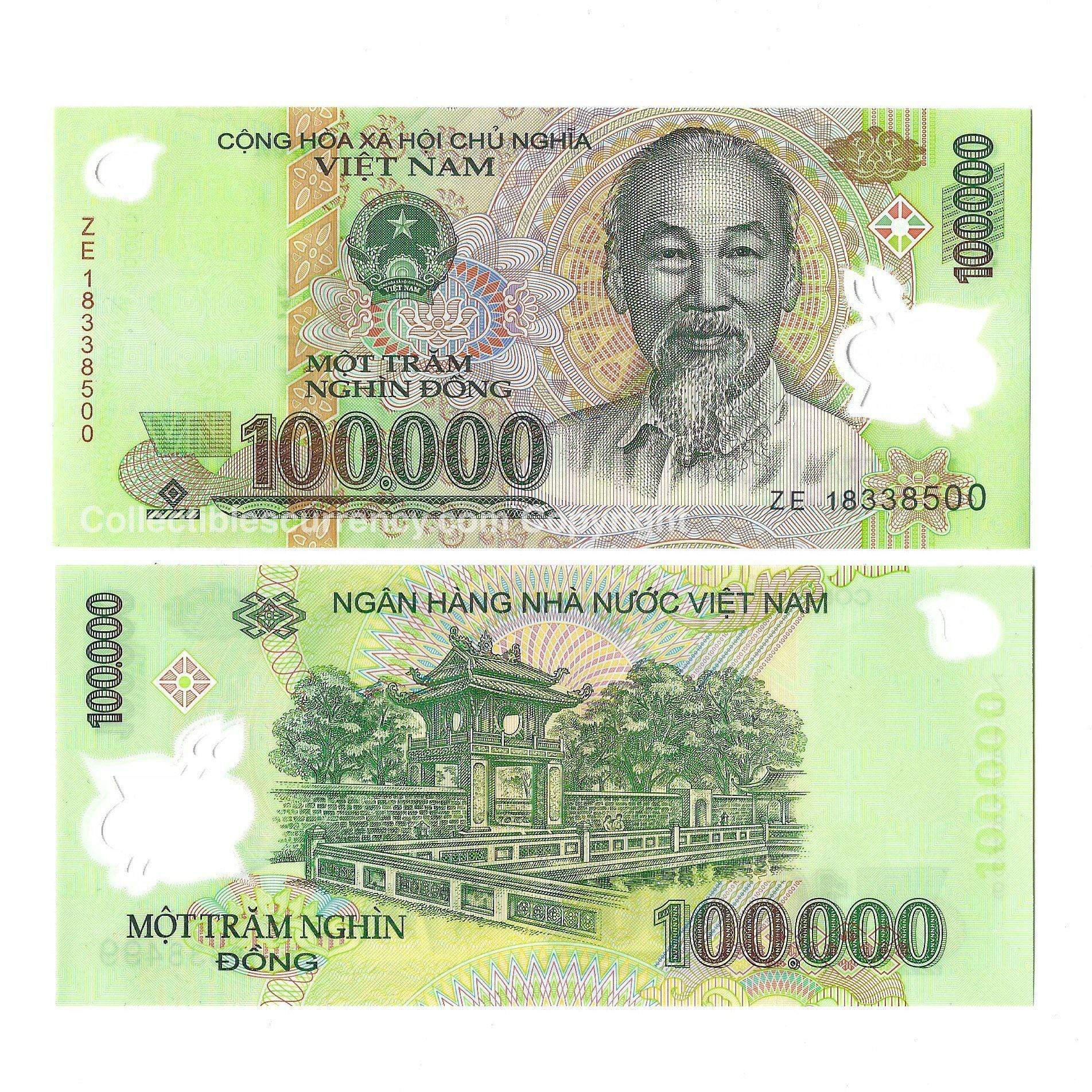Vietnamese 100 000 Dong Uncirculated Condition | Vietnam Banknotes 100 000  VND