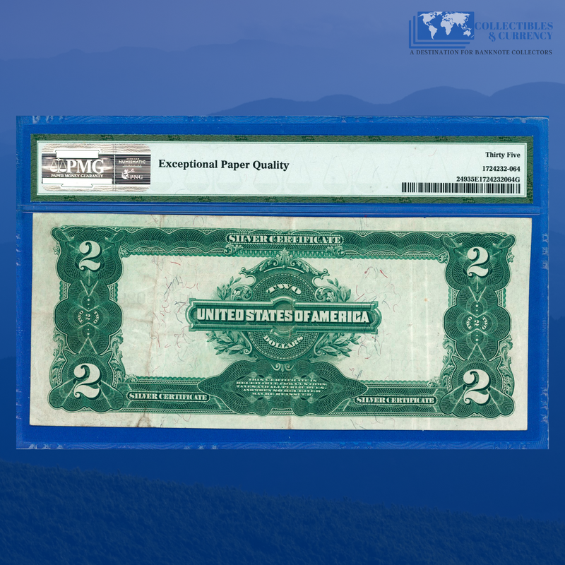 Fr.249 1899 $2 Two Dollars Silver Certificate "MINI PORTHOLE", PMG 35 EPQ