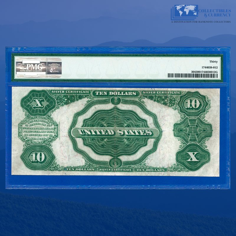 Fr.304 1908 $10 Ten Dollars Silver Certificate "TOMBSTONE", PMG 30