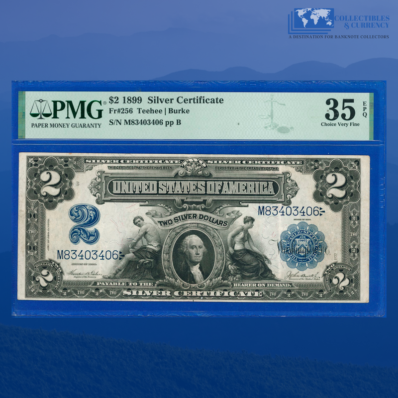 Fr.256 1899 $2 Two Dollars Silver Certificate "MINI PORTHOLE", PMG 35 EPQ