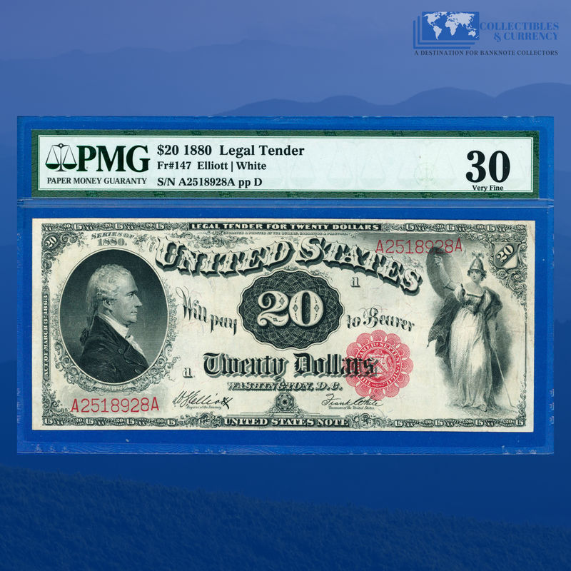 Fr.147 1880 $20 Twenty Dollars "Hamilton" Legal Tender Note, PMG 30