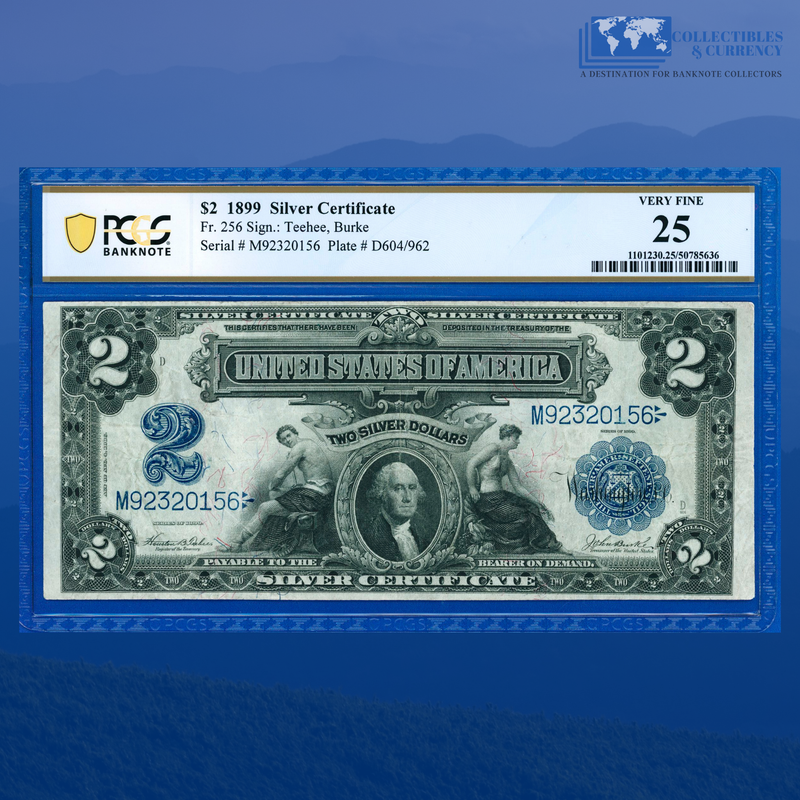 Fr.256 1899 $2 Two Dollars Silver Certificate "MINI PORTHOLE", PCGS 25