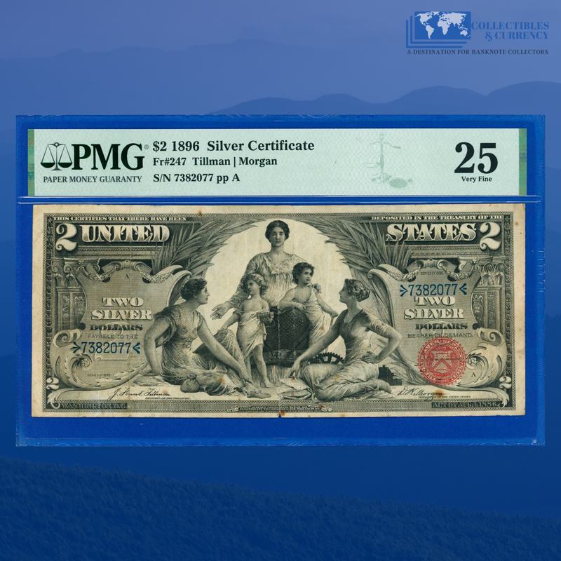 Fr.247 1896 $2 Two Dollars Silver Certificate "EDUCATIONAL NOTE", PMG 25 Comment
