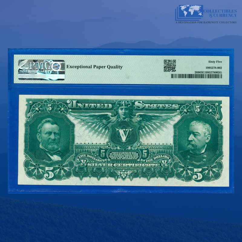 Fr.269 1896 $5 Five Dollars Silver Certificate "EDUCATIONAL NOTE", PMG GEM 65 EPQ