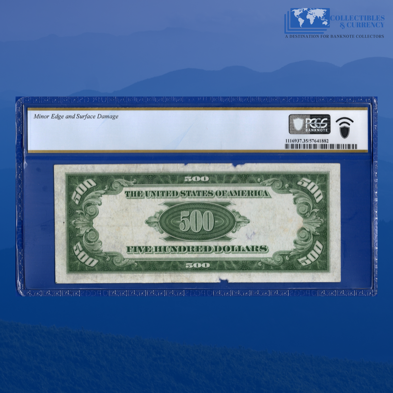 Fr.2202-B 1934A $500 Five Hundred Dollars FRN New York, PCGS 35 Comment