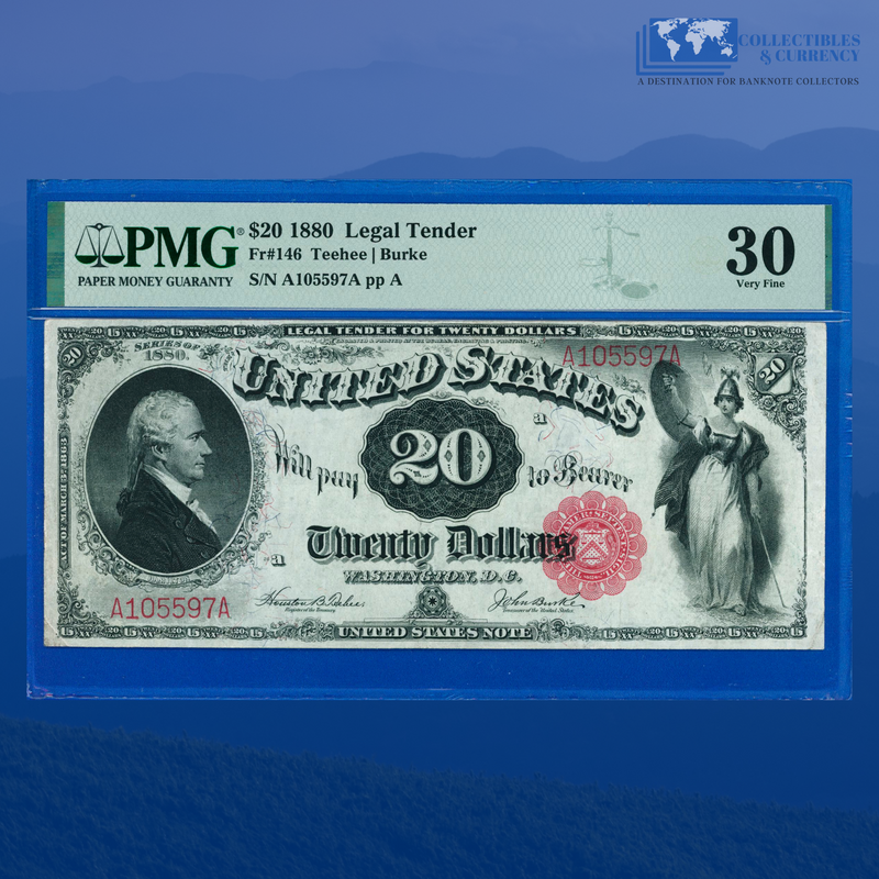 Fr.146 1880 $20 Twenty Dollars "Hamilton" Legal Tender Note, PMG 30 Comment