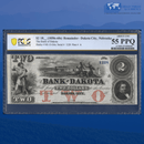 1860s $2 Bank of Dakota, Dakota City, Nebraska *Territory*, Remainder, PCGS 55 PPQ