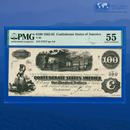 1862 $100 Confederate States Of America, CSA T-40 PF-1, PMG 55
