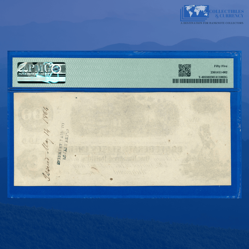 1862 $100 Confederate States Of America, CSA T-40 PF-1, PMG 55