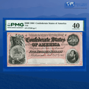1864 $500 Confederate States Of America, CSA T-64, PMG 40 Comment