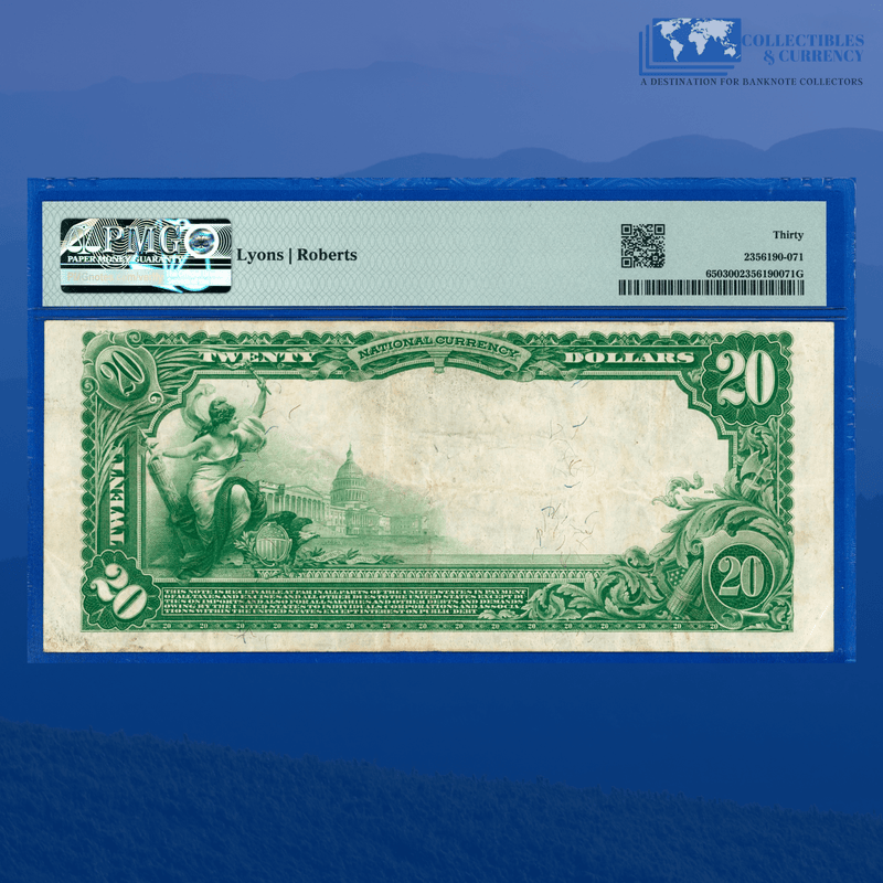1902 PB $20 National Bank Of GETTYSBURG, PA, Charter