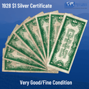 1928 $1 One Dollar Silver Certificate "FUNNYBACK", VG/F Condition
