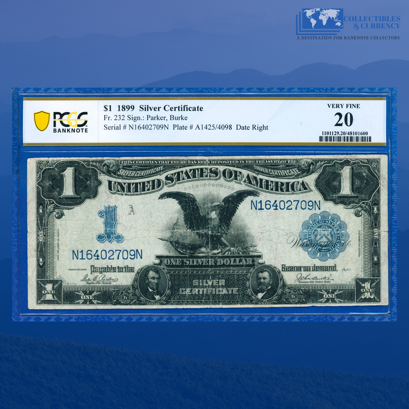 Fr.232 1899 $1 One Dollar Silver Certificate "BLACK EAGLE", PCGS 20