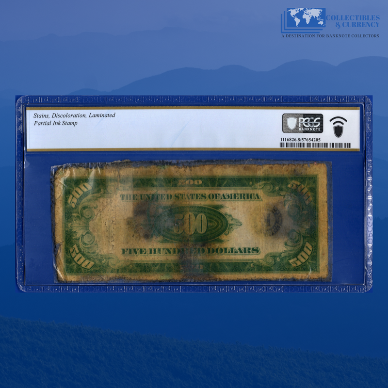 Fr.2200-E 1928 $500 Five Hundred Dollars FRN Richmond, PCGS 08 Comment