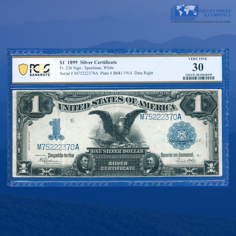 Fr.236 1899 $1 One Dollar Silver Certificate "BLACK EAGLE", PCGS 30