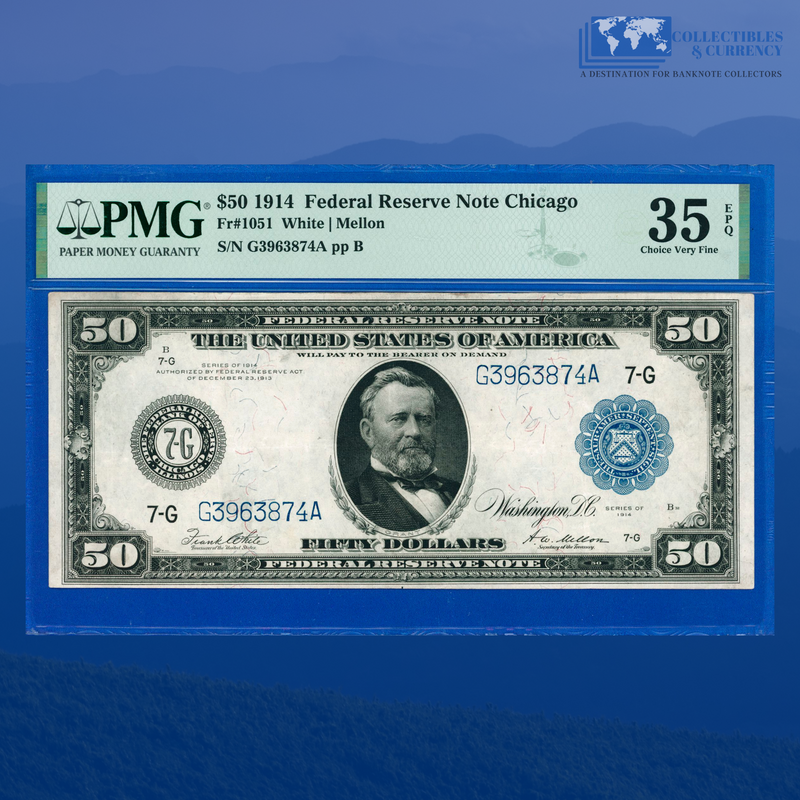 Fr.1051 1914 $50 Fifty Dollars FRN Chicago, PMG 35 EPQ