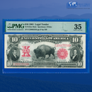 Fr.122m 1901 $10 Ten Dollars "BISON" Legal Tender Note, PMG 35