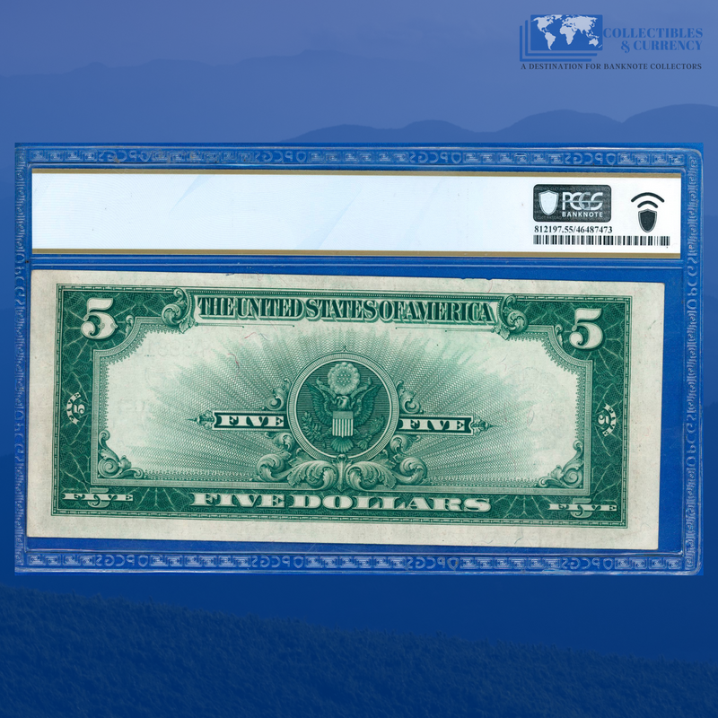 Fr.282 1923 $5 Five Dollars Silver Certificate "PORTHOLE", Low Serial