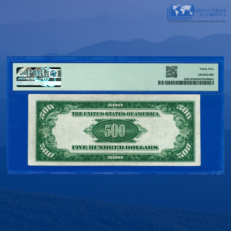 Fr.2202-B 1934a $500 Five Hundred Dollars FRN New York, PMG 35