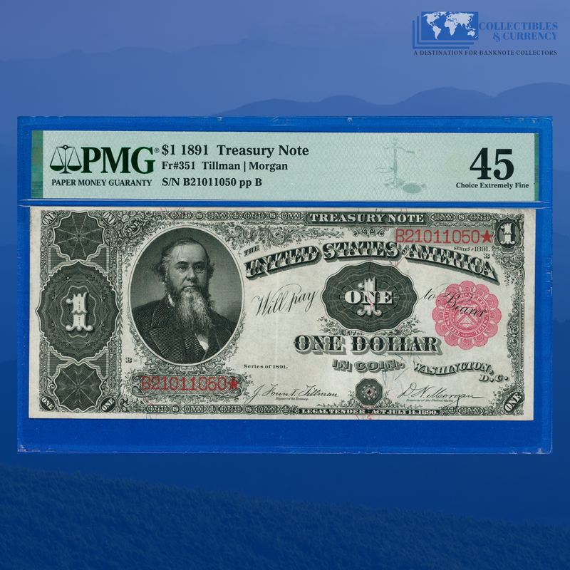 Fr.351 1891 $1 One Dollar Treasury Note "Stanton", PMG 45