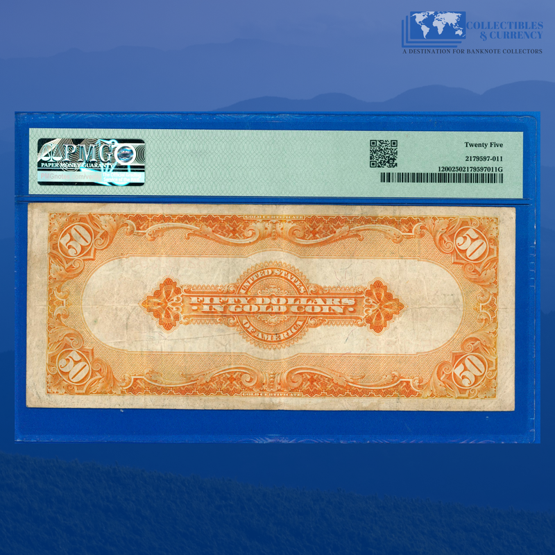 Fr.1200 1922 $50 Fifty Dollars Gold Certificate, PMG 25