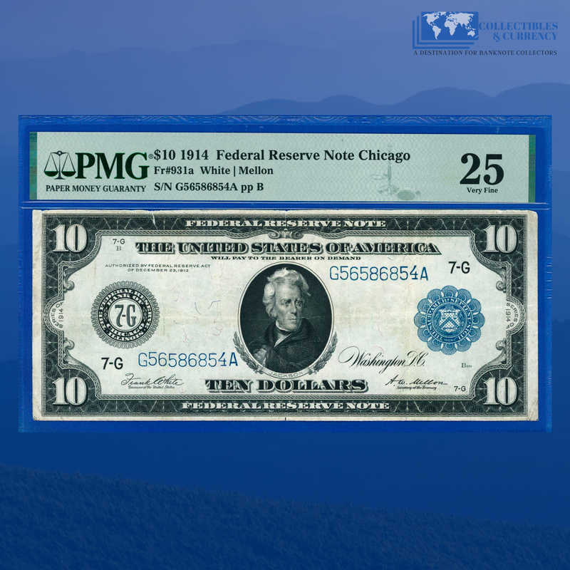 Fr.931a 1914 $10 Ten Dollars FRN Chicago, PMG 25 Comment